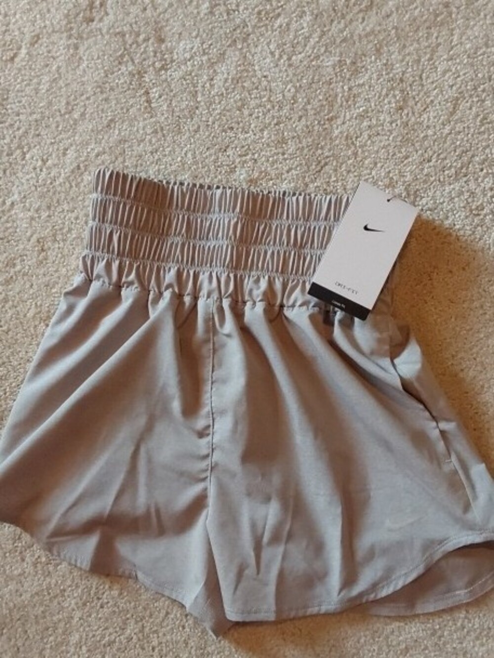NIKE Neutral Smocked-Waist Shorts — Light Beige XS - Picture 5 of 7